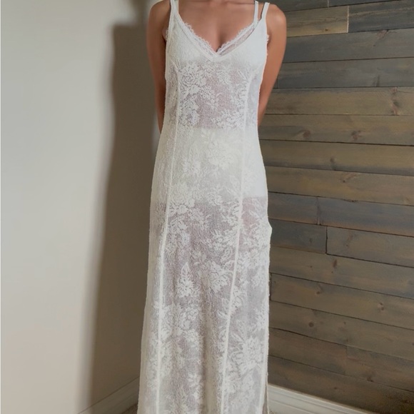 Free People Elegant White Lace Dress - Picture 1 of 5